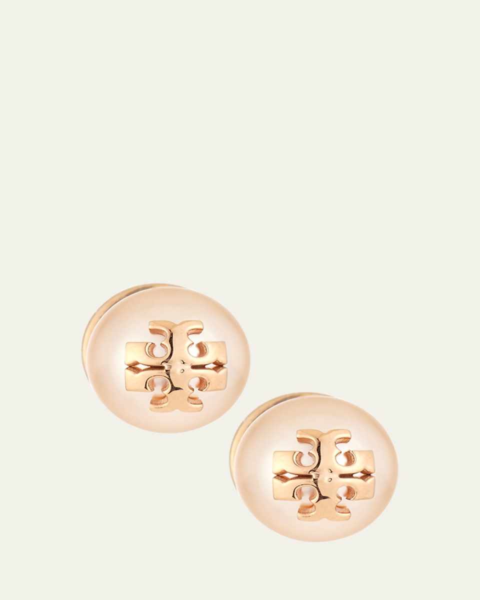 Pearly Logo Stud Earrings